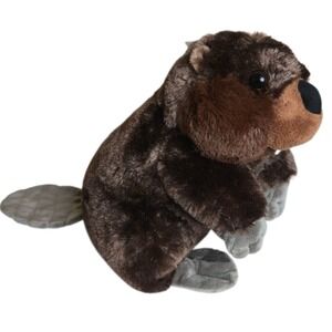 Wild Republic Beaver 12" Brown Plush Stuffed Animal NWT Eco Friendly Zoo‎ Toy
